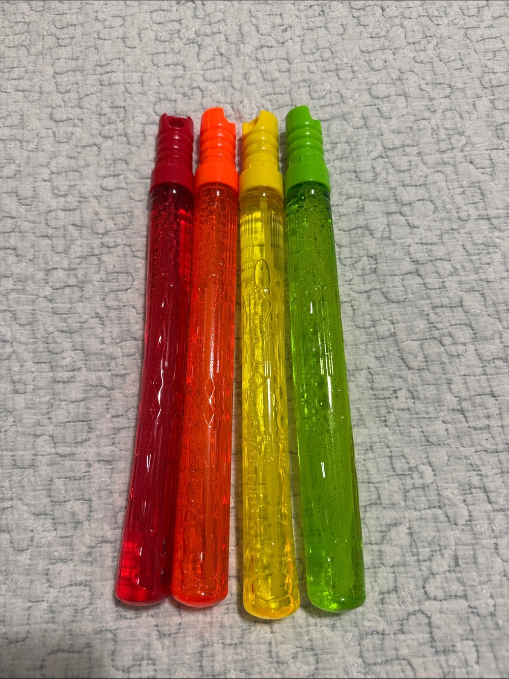Assorted Neon Bubble Wand Set - Red, Orange, Yellow, Green